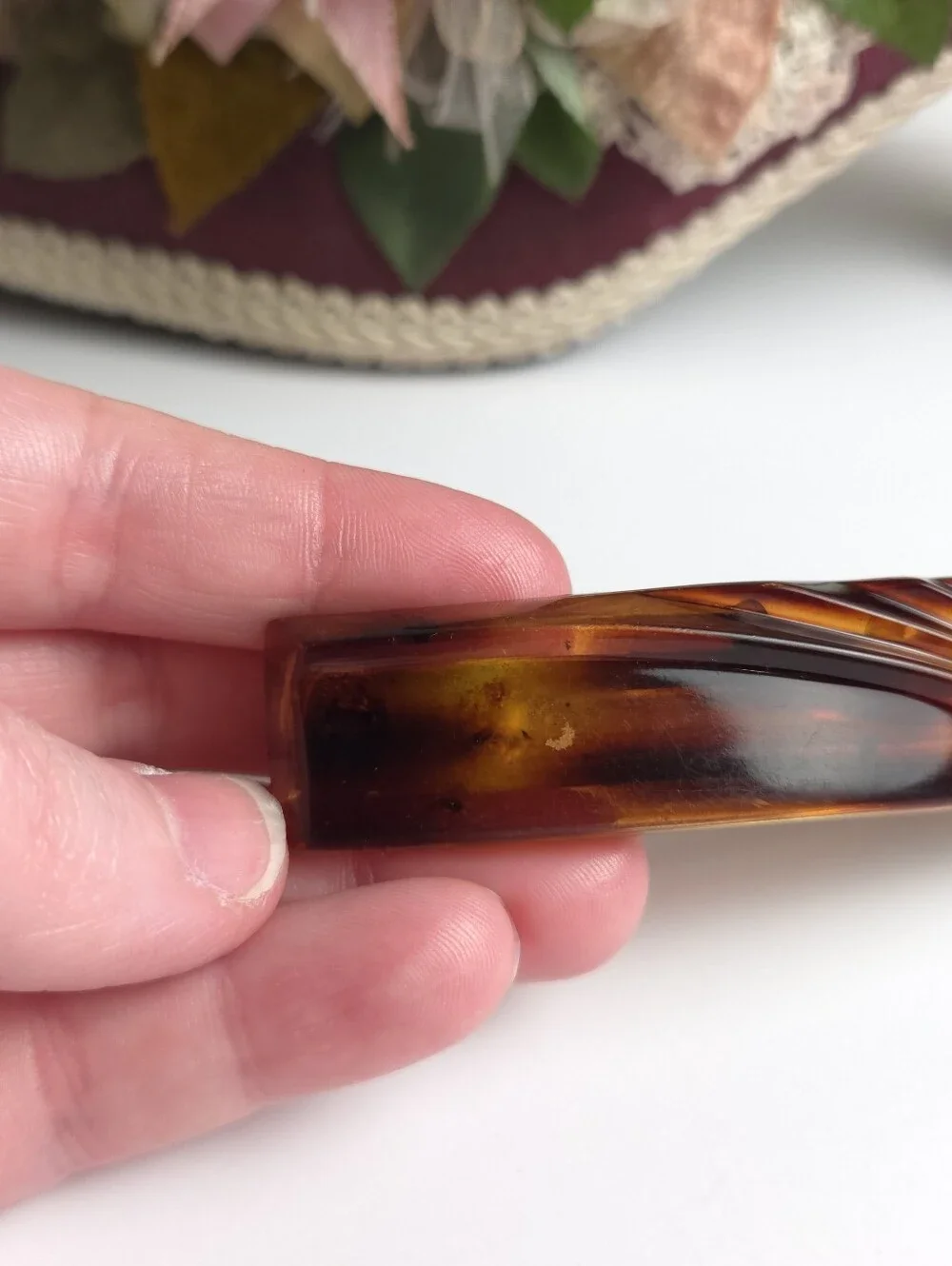 Vintage Tortise Shell Style Hair Barrette Made in France 3.5